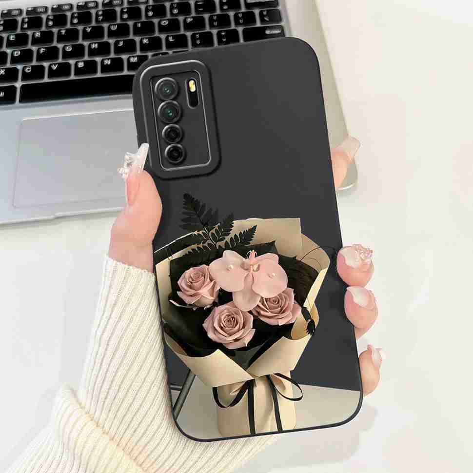 Для Huawei Nova 7 SE CDY-AN00 Мягкий Силиконовый Модный Чехол с Цветами Для Huawei Nova7 SE Nova 7se 6.5" Милый Мультяшный Защитный Бампер
