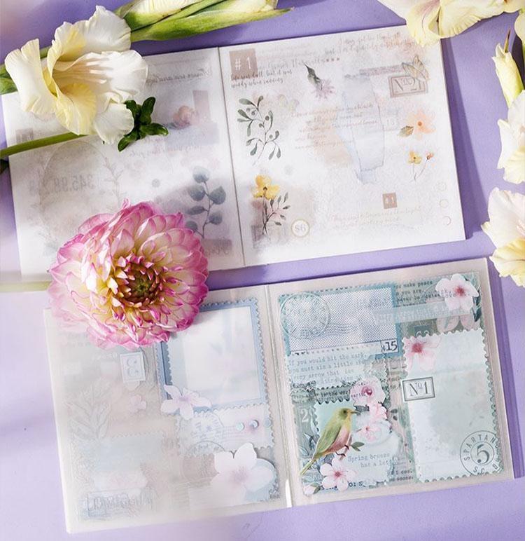 40 шт./компл. четырехсезонный тематический двойной материал, вырезанный цветочный бордюр, наклейка, книга, сделай сам, мусорный журнал, принадлежности для скрапбукинга, принадлежности для ведения журналов