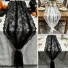 Black Lace Table Runner French Runner, & White Vintage for Coffee Cover Table, Shoe Cabinet, Dining Long Rectangular Decorative Tablecloth Home Retro