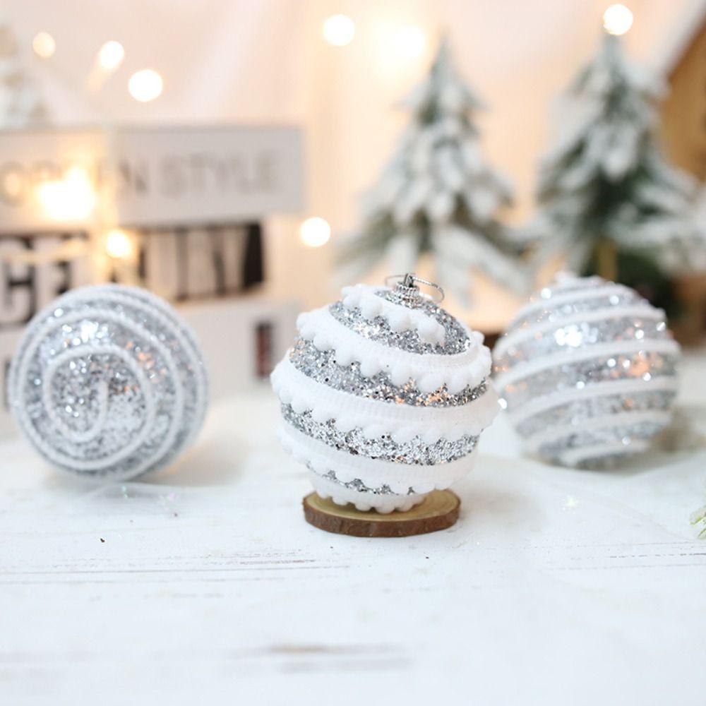 3 шт. 8 см блестящие рождественские шары подвеска пенопласт небьющиеся рождественские подвесные шары набор многоразовые блестящие рождественские елочные украшения