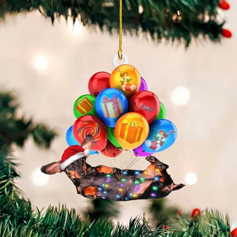 Double Sided Christmas Hanger Oranments Merry Christmas Acrylic Christmas Dog Pendants Window Door