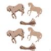 20pcs Rustic Wooden Horse Wedding Hanging Decoration Wood Crafts W/ Twine
