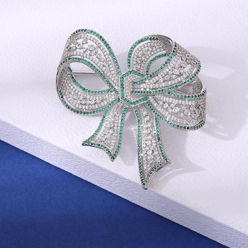 Высококачественная брошь в виде банта со стразами и бриллиантами, атмосферная брошь для пальто, пиджака, подарочная брошь, прямые поставки