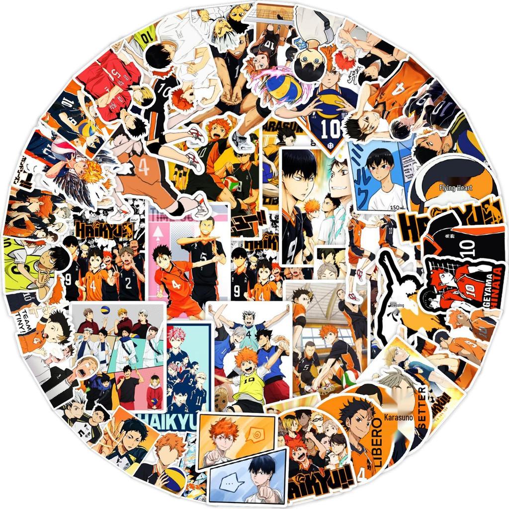 Водонепроницаемые наклейки-граффити Dragon Ball & One Piece - Набор 50/100 шт. для украшения телефона, холодильника, багажа, блокнота и дневника