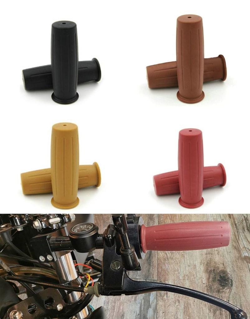 Beatus Retro Classic Bike Handle Grip 22.2mm Universal Grip Left and Right Set (Red)