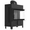 Fireplace KRATKI LUCY Right 14 kW Ø200 BLACK Mounting Kit with Closing