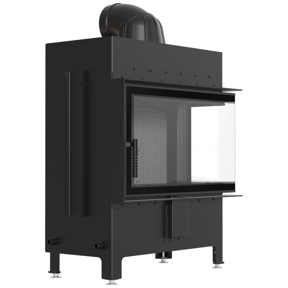 KRATKI LUCY Right Side Air Fireplace Insert 14 kW Ø200 BLACK Installation Kit