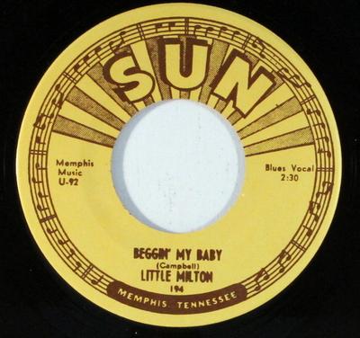 7-дюймовая пластинка LITTLE MILTON - Beggin' My Baby / Somebody Told Me 194 Sun US Блюз Б/У