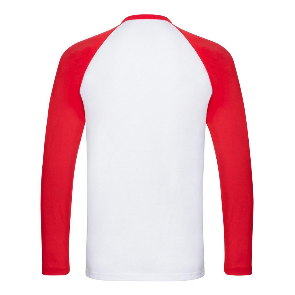FRUIT OF THE LOOM Мужская контрастная бейсбольная футболка с длинными рукавами