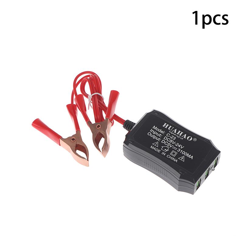 Новый 1/2 шт. 12 В 24 В в 5 В Аварийный USB-адаптер питания с 3 USB-портами и зажимом для аккумулятора для высокоэффективной зарядки телефона