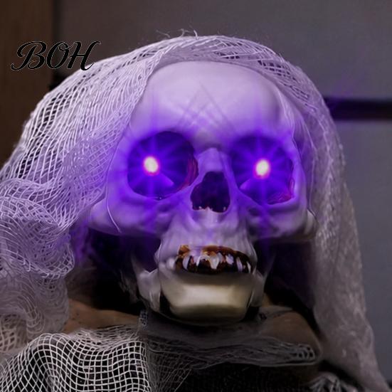 Indoor Outdoor Festive Decor 6Pcs Halloween LED Glowing Eyes with Timer And Remote, Light Up Purple for Pumpkins Skeleton Eyes, Horror DIY Masques,