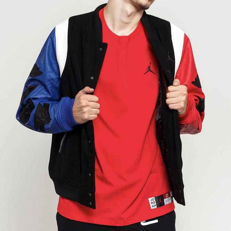 Men's Jordan AJ Sport Jackets Men's Black Stand Collar Moderate Pilot