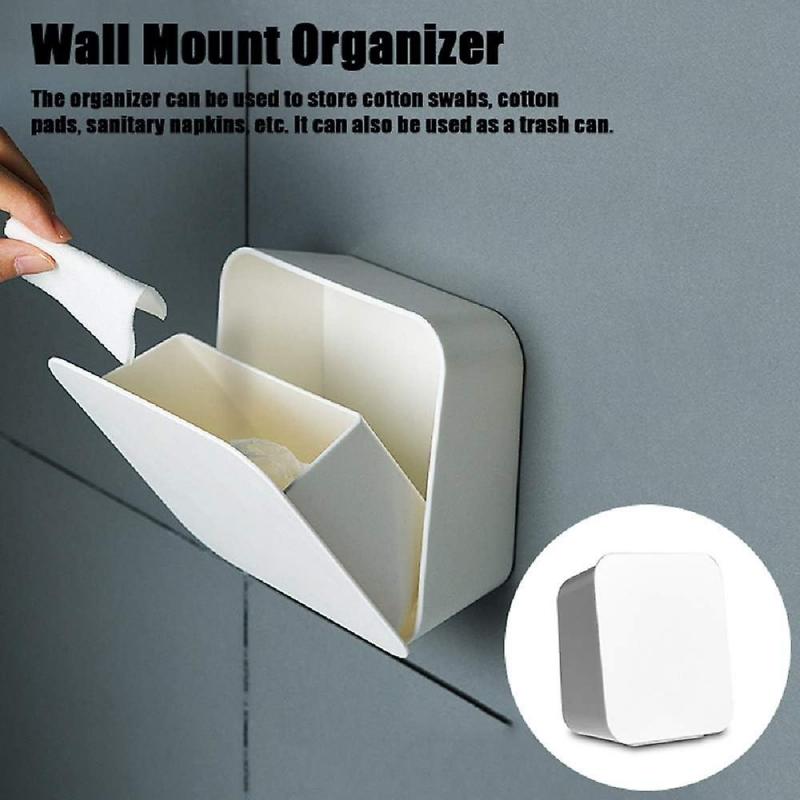 Qtip Holder Wall Mount, Cotton Swab Storage Box, for Cotton Balls,Cotton Swabs,Q-Tips,Cotton Rounds,Makeup Pads Storage Canister