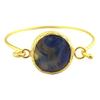 [Q9827] - Браслет ручной работы "Клеопатра" золотисто-синий - 56 мм - 20 мм