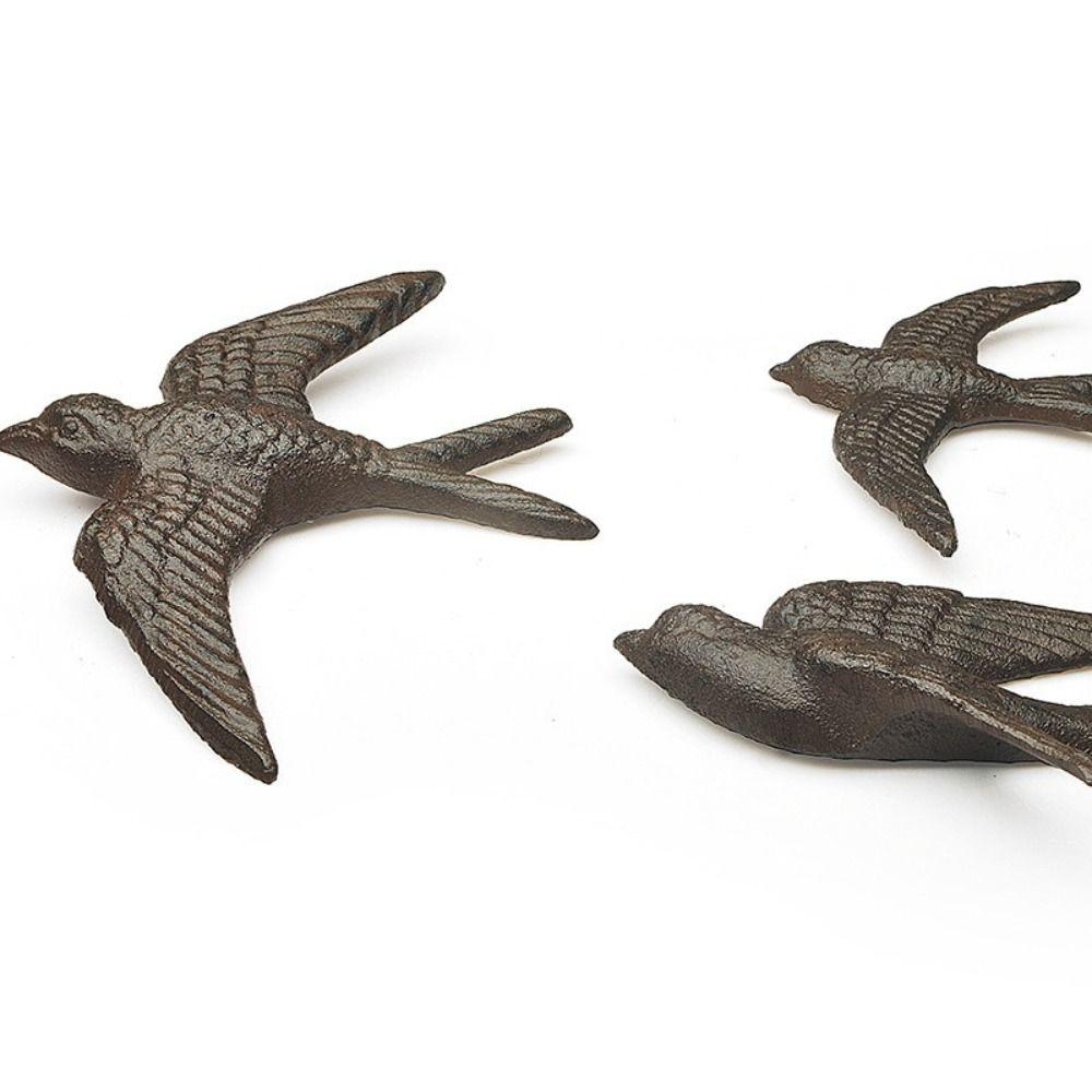 Cast Iron Cast Iron Swallow Black Wind Chime Art Statue Garden Courtyard