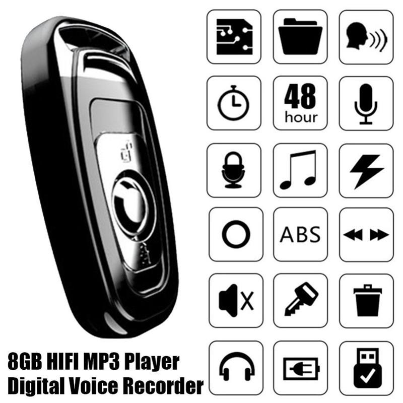 Самый маленький цифровой диктофон, мини-автомобильный ключ, аудиодиктофон, профессиональный HD-диктофон, MP3-плеер, микро-устройство для записи голоса
