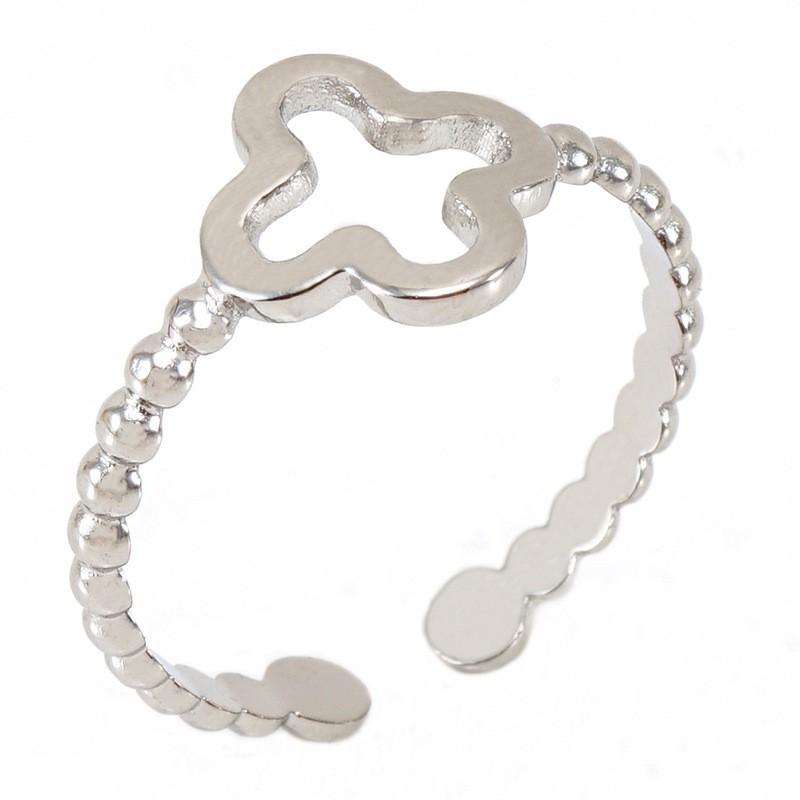 Новое модное кольцо из титановой стали с полым дизайном, нишевое простое женское трендовое открывающееся регулируемое кольцо