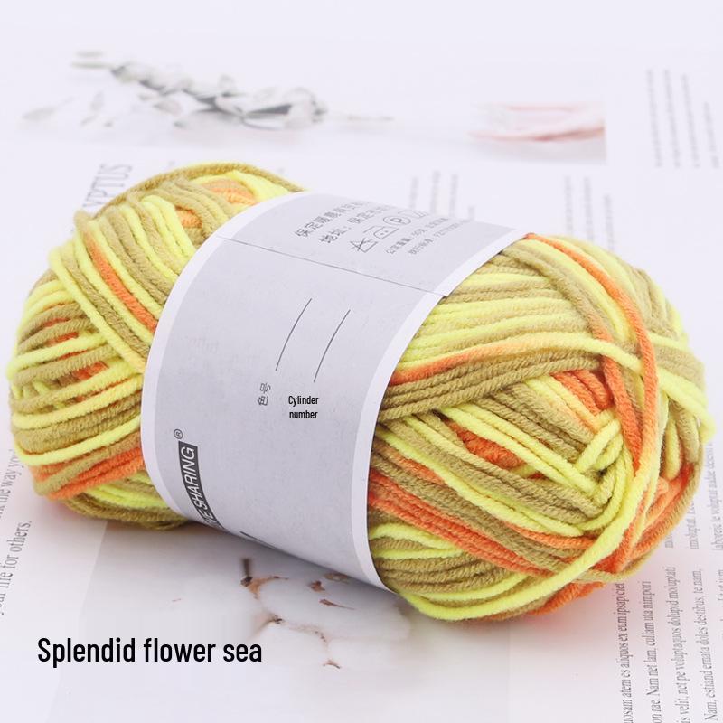 Пряжа из гребенного молочного хлопка для детских пинеток крючком - Средней толщины, Набор материалов для вязания своими руками