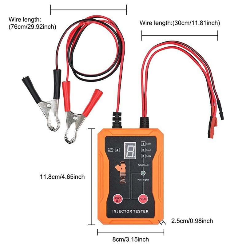 Car Fuel Cleaning Injector Tester DIY Cleaner Kit with 8 Pulse Modes 8 Test Leads LCD Display