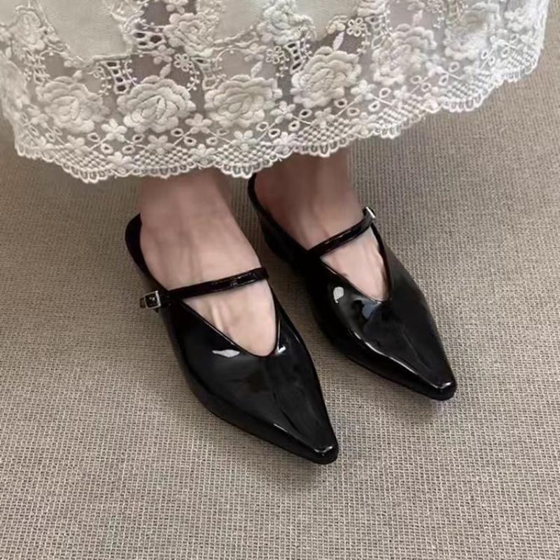 Модные Элегантные Женские Шлепанцы с Острым Носком Модные Туфли Мюли Босоножки на Каблуке 2025 Дизайнерские Слайды Летние Новые Роскошные Шлепанцы Mujer