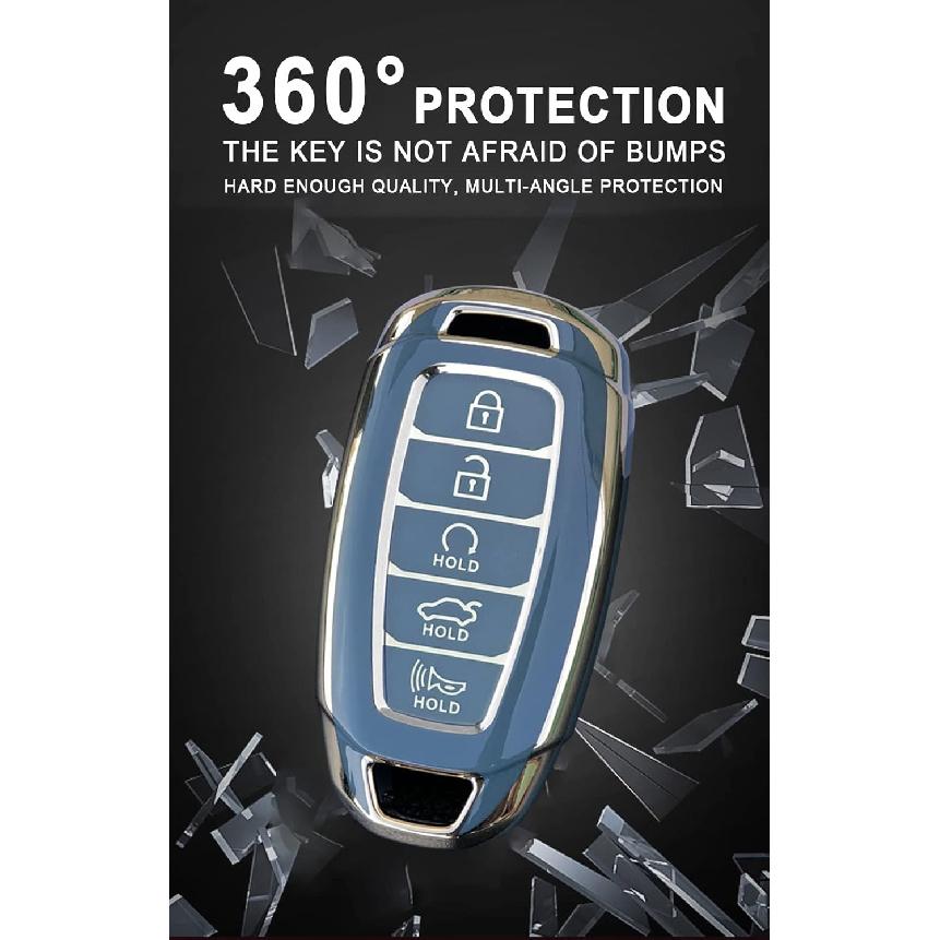 Чехол HIBEYO для брелока автомобиля 2018 2019 2020 2021 2022 Hyundai Santa Fe Venue Kona Veloster Palisade Elantra GT Аксессуары с брелоками Чехол-оболочка для ключей