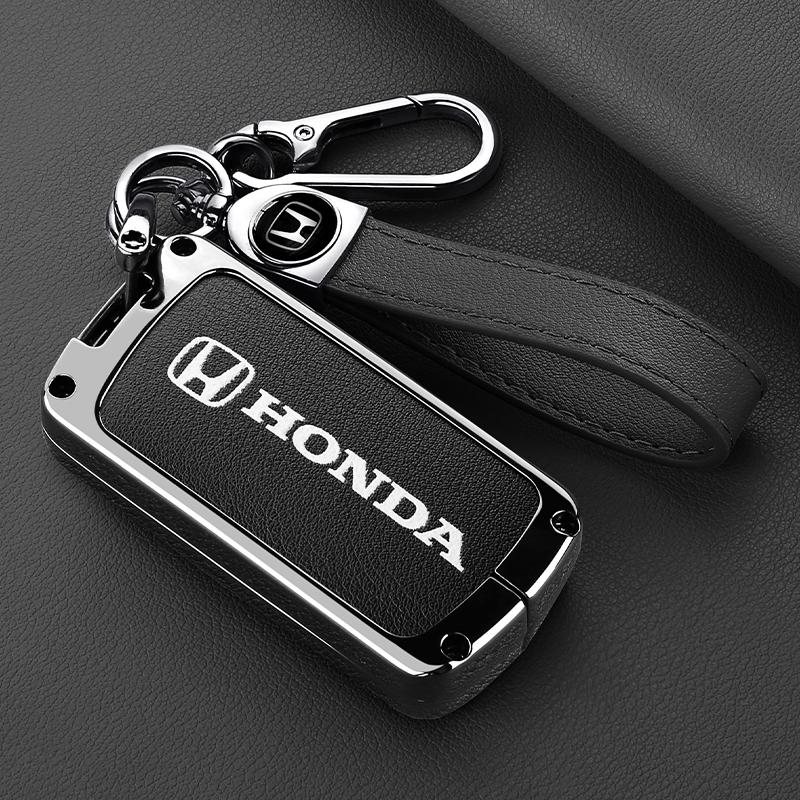 CPO1 Zinc Alloy Leather New Car Key Case Fob Cover For Honda Fit Jazz Shuttle GP2 Spada StepWgn RG1 Freed Spike Ge6 2/3 Accessories