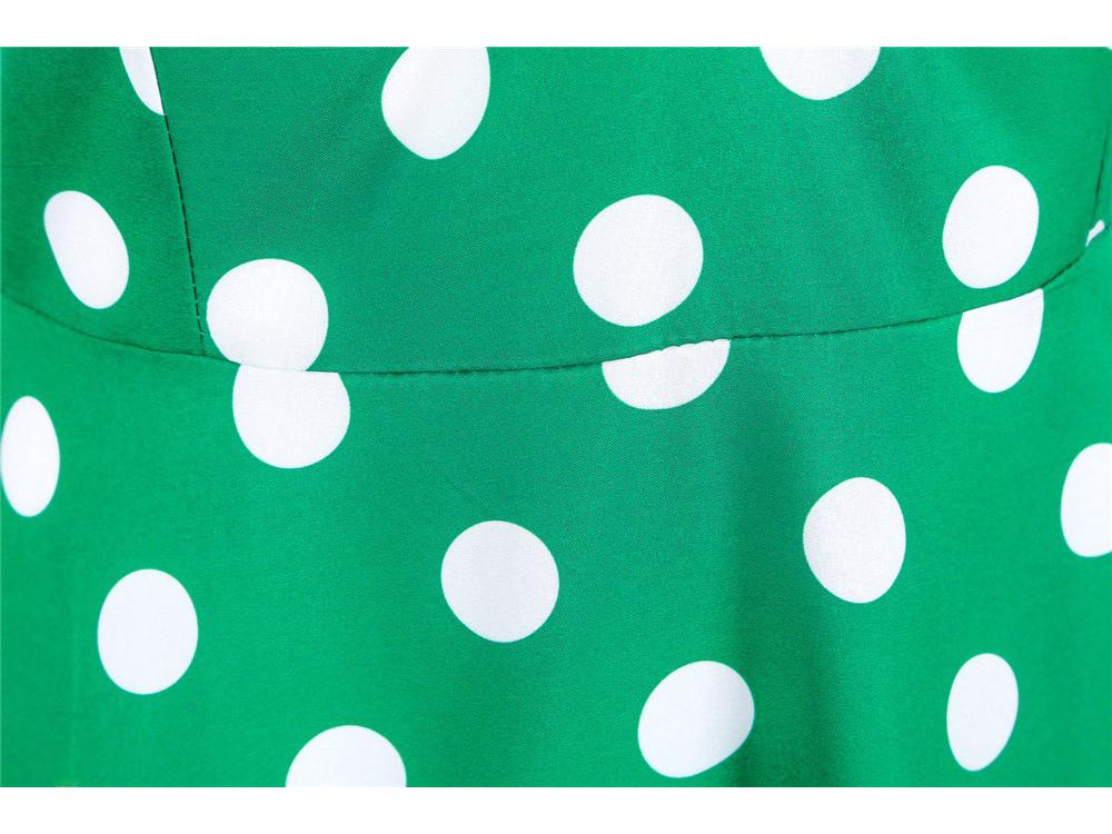 2021 Retro Polka Dot Print Swing Dress with Belt - Casual & Slim Fit