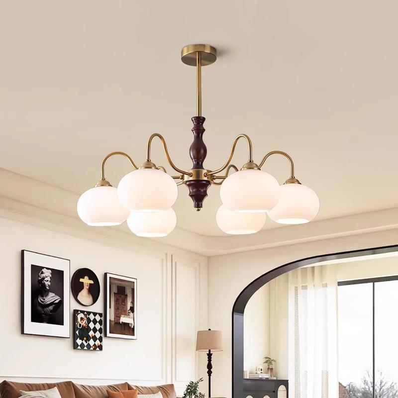 Винтажная люстра из цельного дерева в стиле ваби-саби для столовой, спальни или кабинета