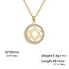 Zircon Star of David Choker Necklace for Women Gold Stainless Steel Neck Chain Hexagram Israel Jewish Judaism Jewelry