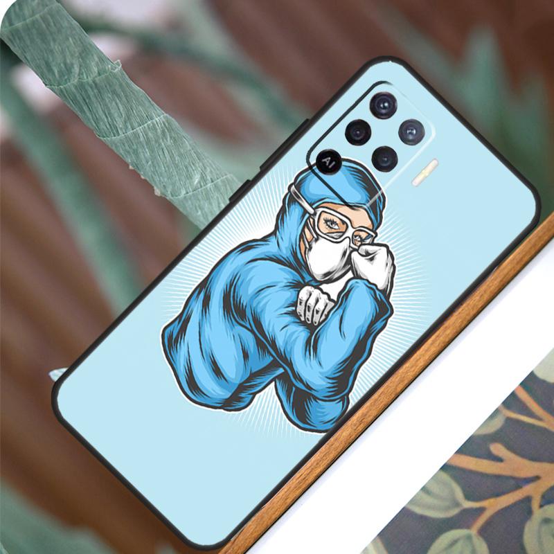 Cartoon Medicine Doctor Nurse For OPPO A57 A57S A77 A5 A9 A53 A52 A72 A96 A76 A16 A54 A74 A94 A38 A58 A78 A15 A17 Case