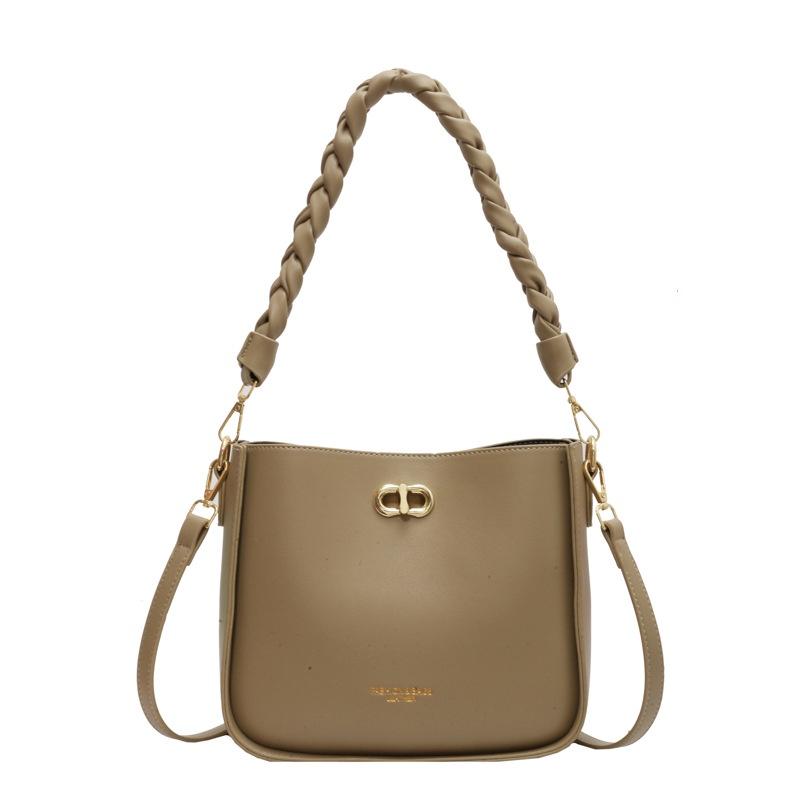 IELGY Versatile Soft Leather Bucket Bag, Foreign-style Texture Shoulder Messenger Bag