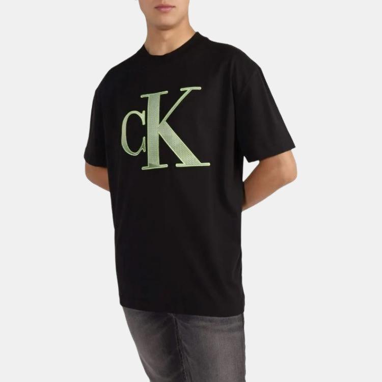 Calvin Klein Футболка с круглым вырезом и графическим принтом, короткие рукава, мужские топы, черные J30J325029-BEH