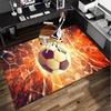 Flaming Soccer Ball Office Rug Chair Mat, Entryway Carpet, Suitable for Front Door, Bedroom, Living Room, Desk, Holiday Gift