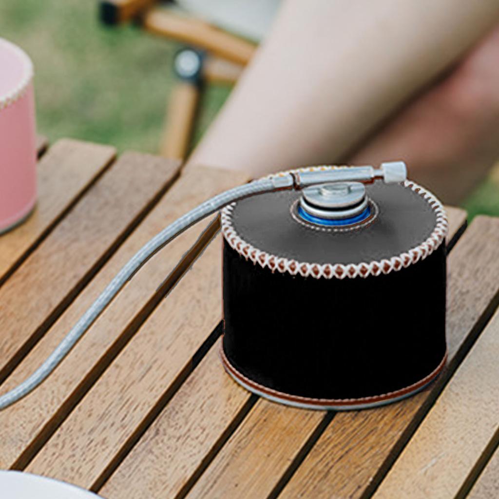 Защитный чехол для газового баллона, портативный чехол из искусственной кожи для газового баллона для кемпинга на открытом воздухе