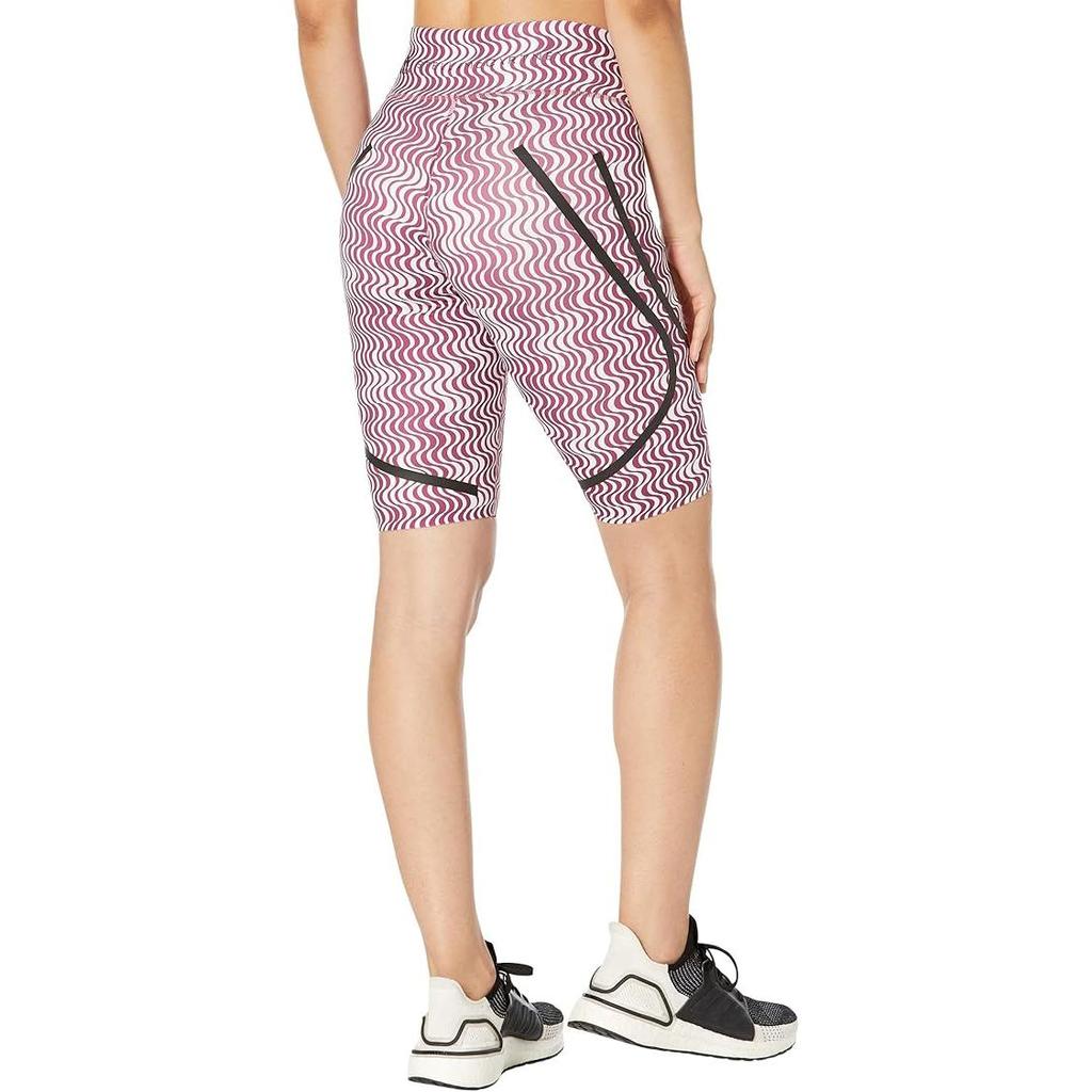 Adidas Wave Stripe Logo Print Sports Fitness Shorts Women Shorts Red HI6044