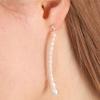 dfarbe silver natural white freshwater pearl gradient stud earrings