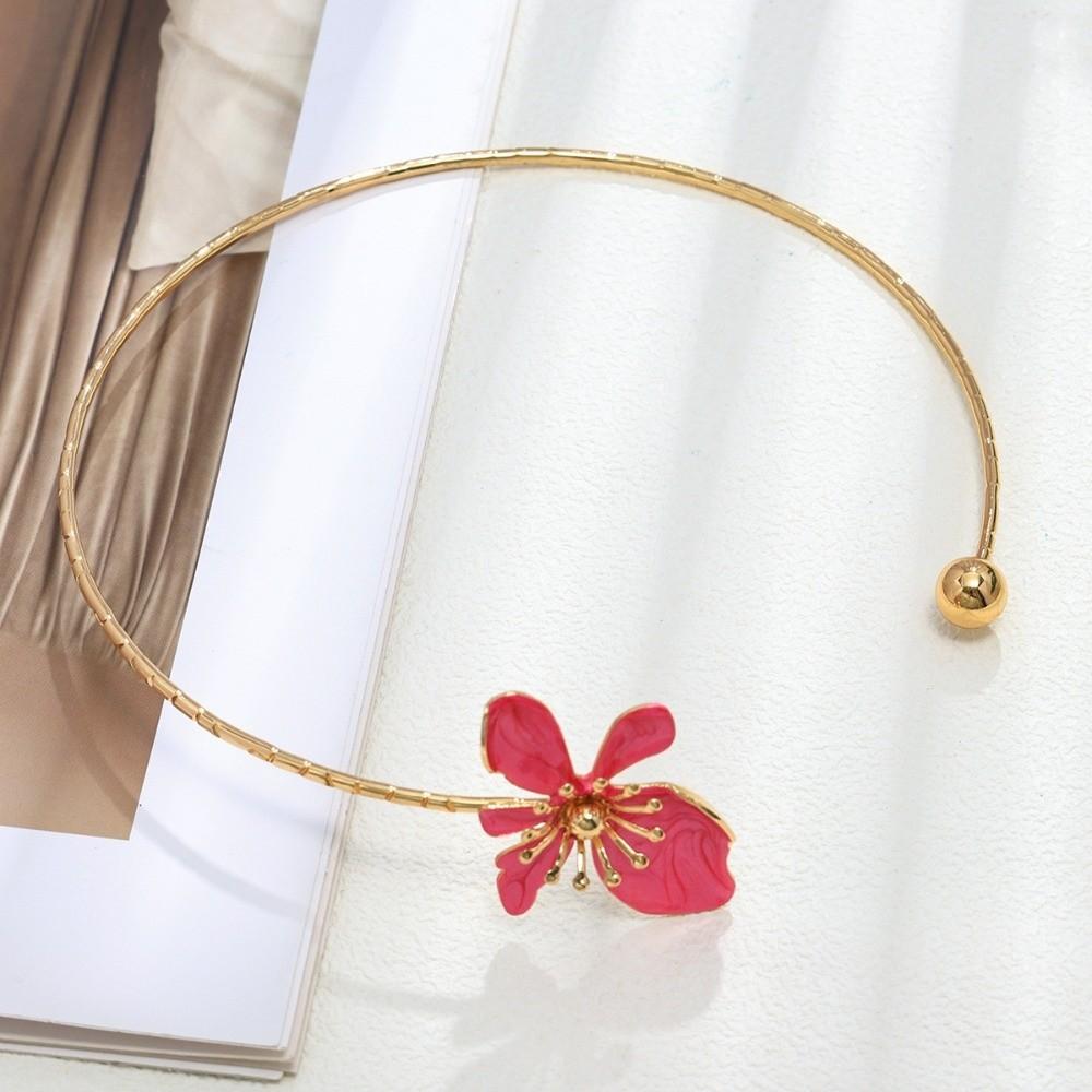 Colorful Flower Necklaces Geometric Collar Necklace Elegant Open Chokers Girl