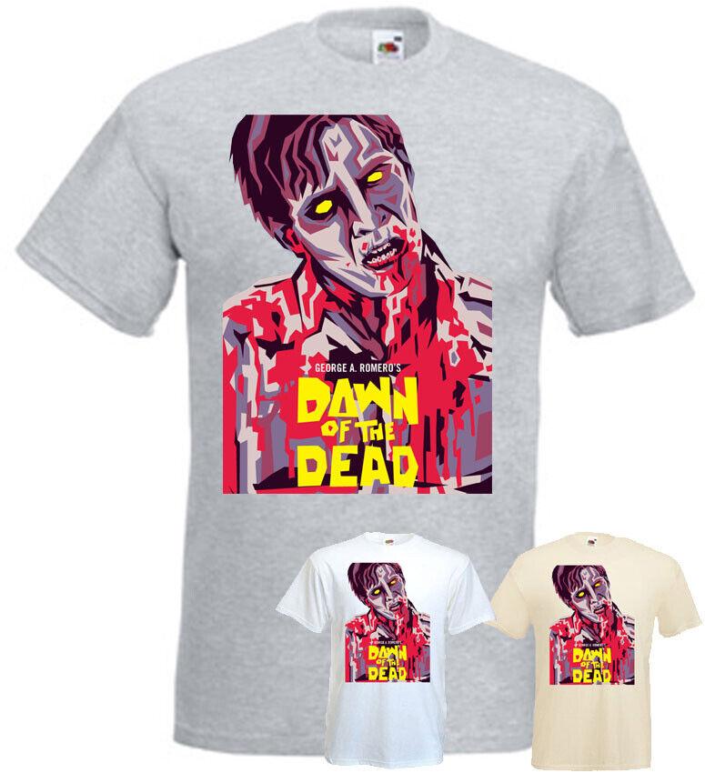 26 Dawn Of The Dead v3 T-shirt white grey horror movie Romero all sizes S-5XL Unisex T-Shirt