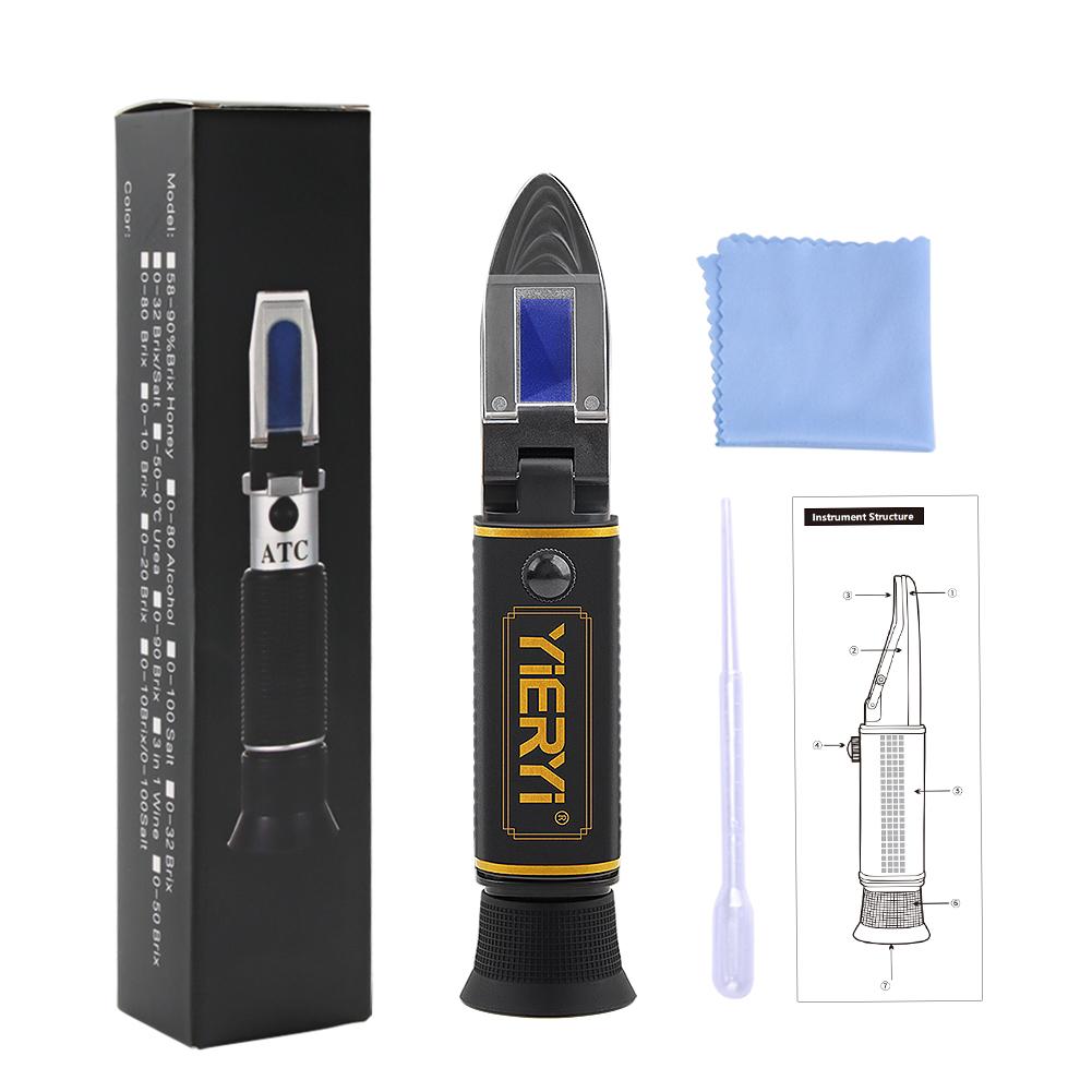 YAGO Самодельный Гидрометр Пиво Вино Рефрактометр Брикс 0-32% Удельный вес Сусло 1.000-1.120 Двойная шкала Оптический тестер для пивоварения