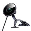 25W Magnetic Car Phone Holder with Wireless Charging and Suction Cup Mount