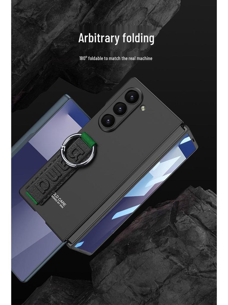 Тонкий чехол-ремешок на запястье Samsung Z Fold 7 с пленкой и кольцом для пальца
