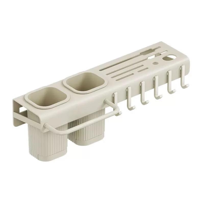 Brangdy 40cm Punch-Free Kitchen Storage Rack with Knife & Chopstick Holder