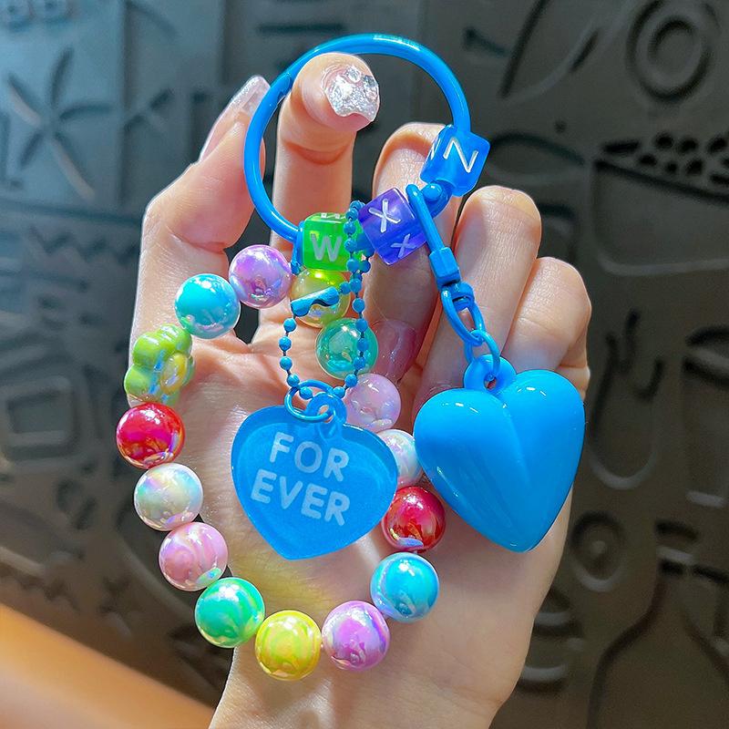 Handmade Luxury Tassel with Love Pendant Candy Cute Glossy Bag Charm Creative Accessory Bag Charm