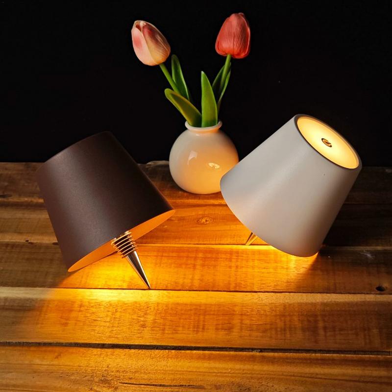 Wireless Bottle Lamp LED Night Light For Wine Bottle Rechargeable Touch Control 3 Light Colors Bedside Lamps For Restaurant Bar