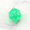 20-Sided Acrylic Dice Keychain - Transparent Solid Color Jewelry Charm