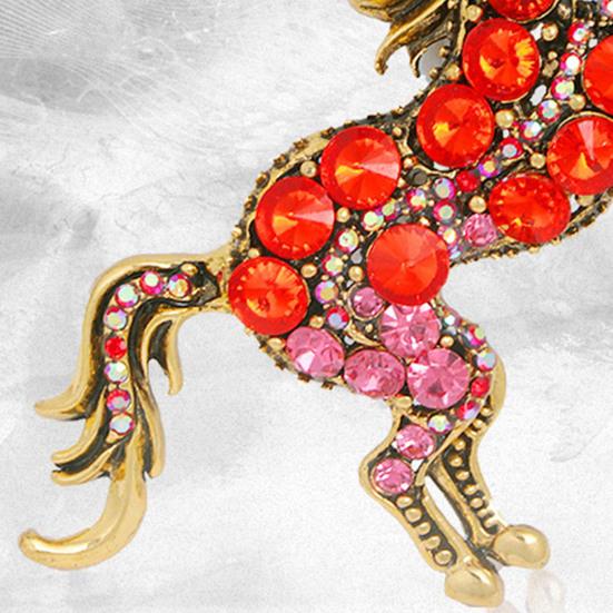 Retro Unicorn Brooch Rhinestones Inlaid Unicorn Lapel Pin Artistic Unicorn Brooch Pin Men Women Outfit Accessory for Clothes Scarves Bags Hats