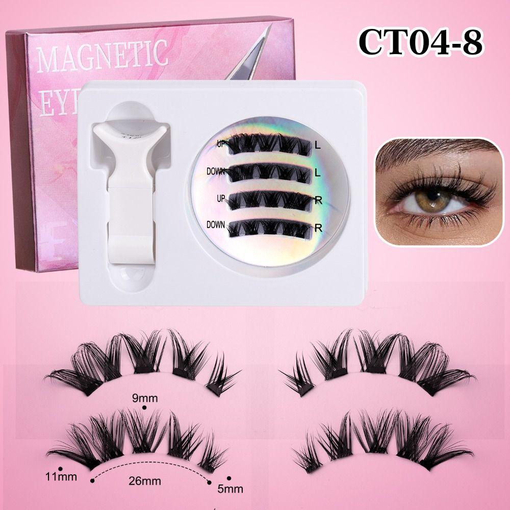 Makeup Magnetic Suction False Eyelashes L Curl Faux Mink Lashes Eyelash Extension