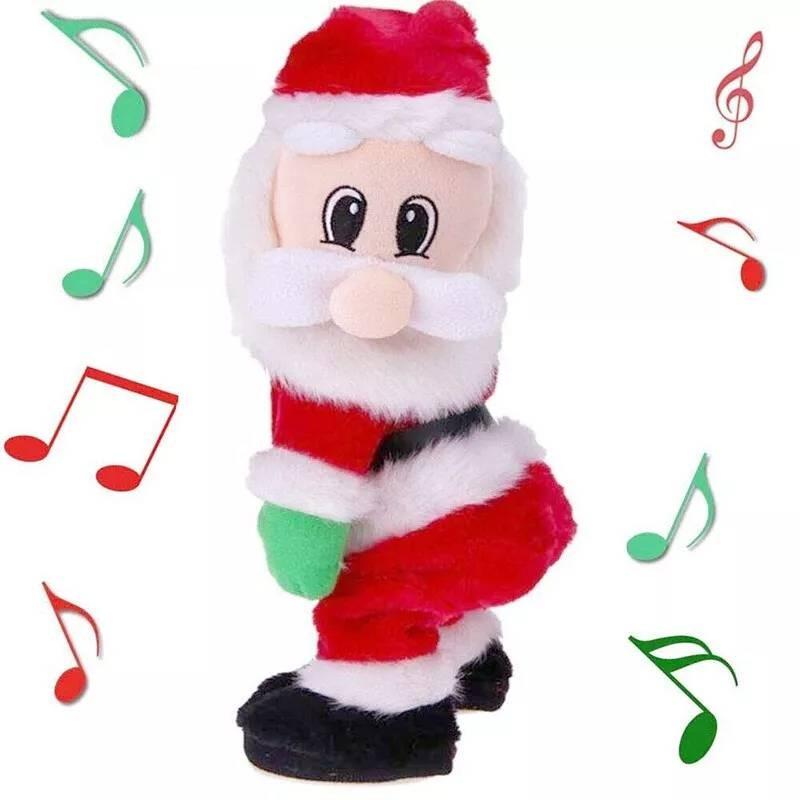 Whimsical Christmas Animated Santa Toy Featuring Lively Music And Charming Plush Design