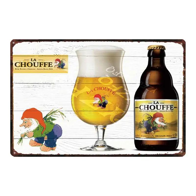 Пиво Chouffe Ретро Металлическая Жестяная Вывеска Винтажная Тарелка Настенная Паб Ресторан Украшения Для Дома Художественный Декор Железный Постер DU-4910A