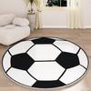 Soccer Rug Soft and Comfy Sports Themed Round Area Rugs Bedroom Living Room Carpet, Soccer Themed Room for Kids Bedroom